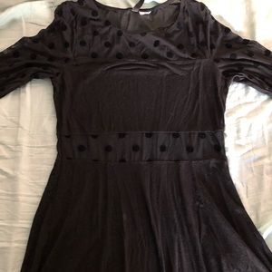Black H&M Long Sleeve Polka Dot Dress